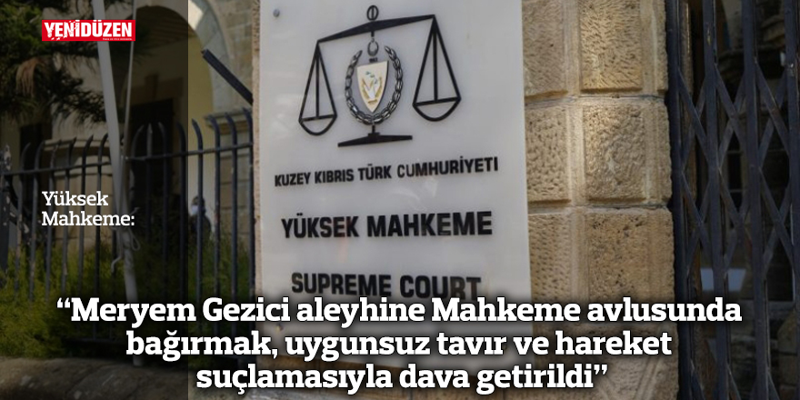 "Meryem Gezici aleyhine Mahkeme avlusunda bağırmak, uygunsuz tavır ve hareket suçlamasıyla dava getirildi"