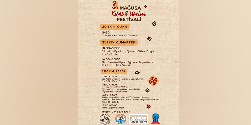 Mağusa Kitap ve Üretim Festivali yarın başlıyor