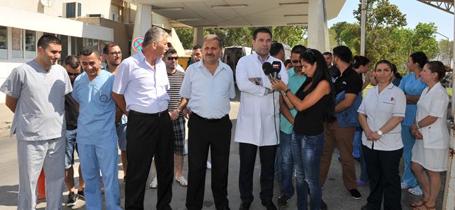 Hastanede darp protesto edildi