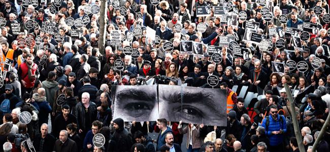 Binler, Hrant Dink için yürüdü