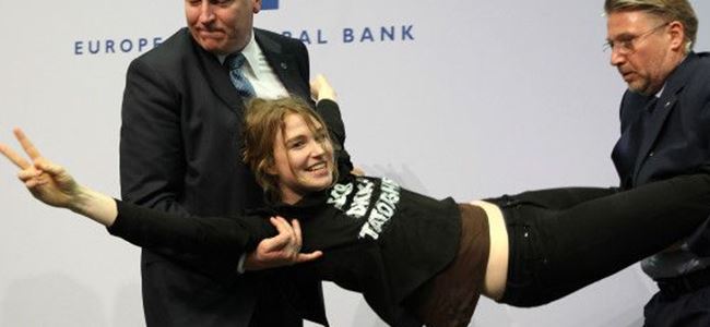 Avrupa Merkez Bankası Başkanına ilginç protesto