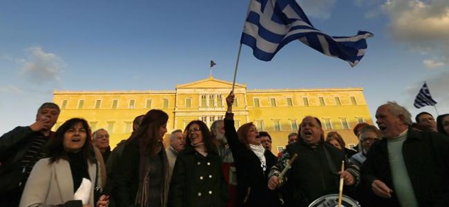 Yunanistanda iktidar karşıtı gösteri