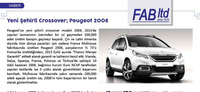 Yeni şehirli crossover; Peugeot 2008