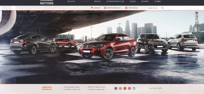 Çangar Motors web sitesi yayında