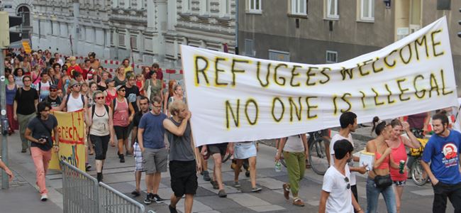 Avusturyada Mülteci protestosu