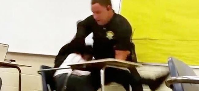 Polisten lise öğrencisine sınıfta şiddet