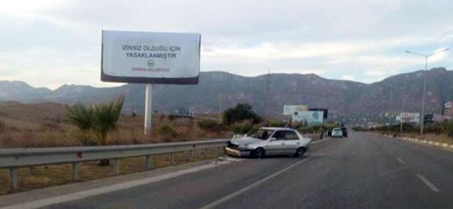 Karşı şeride geçti, kaza yaptı