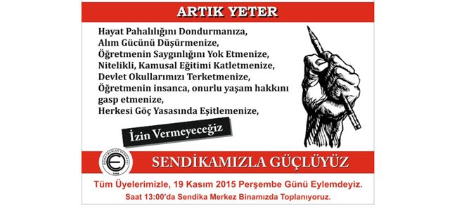 KTOEÖS  halkı eyleme çağırdı