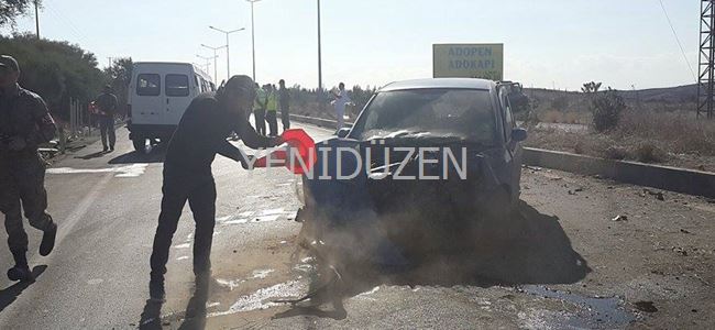 KARŞI ŞERİDE GEÇTİ: 2 YARALI