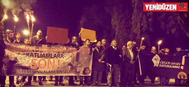 Lefkoşada Türkiyedeki katliamlara dur de yürüyüşü!