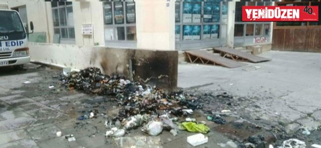 Yangın, çöplerden araca sıçradı