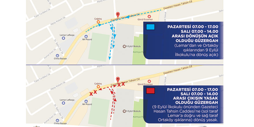 Lefkoşa'da yeni trafik düzenlemesi