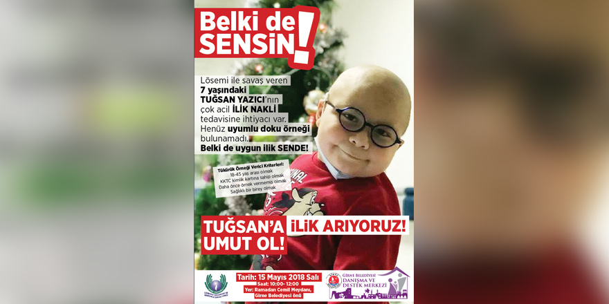 Minik Tuğsan için Girne’de kampanya