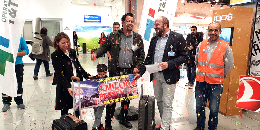 Ercan Havalimanı’nda 4 milyonuncu yolcu