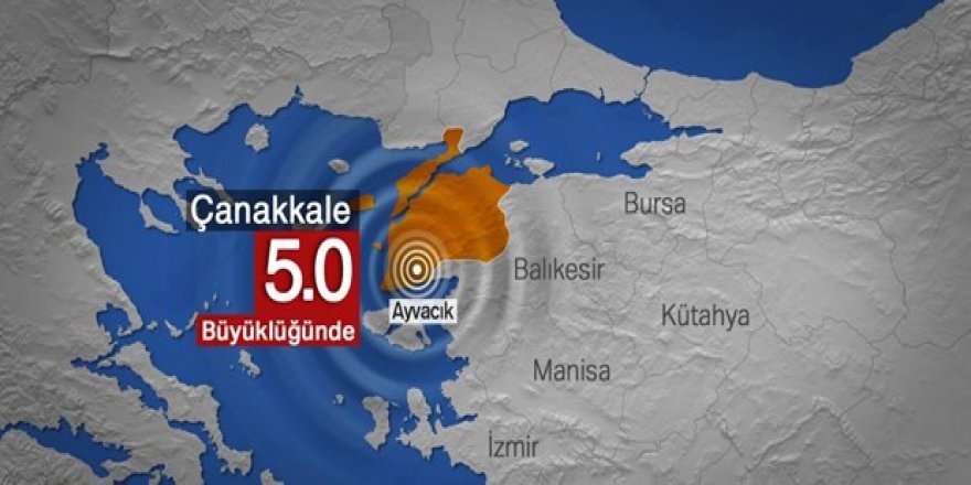 Çanakkale Ayvacık açıklarında 5,0 büyüklüğünde deprem