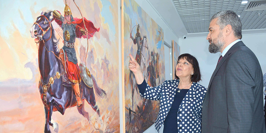 YDÜ’de“Kazakistan Sanatçıları Resim Sergisi” açıldı