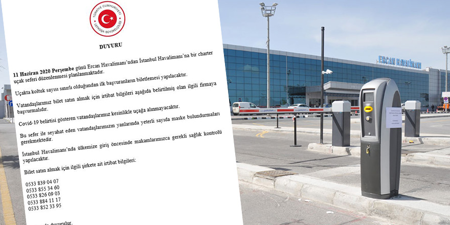 Büyükelçilik’ten İstanbul’a charter sefer