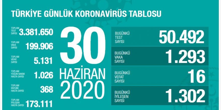 Türkiye'de Coronavirüs: 16 kişi hayatını kaybetti 1293 yeni tanı kondu
