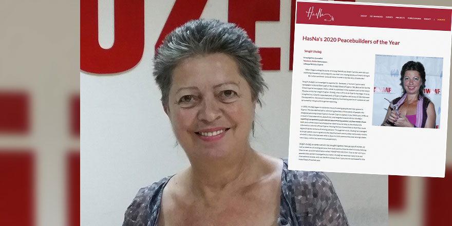 Sevgül Uludağ  "2020 yılının Barış Aktivisti"