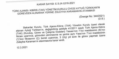 Karaman ve Karaaziz, TAK Yönetim Kurulu’na atandı