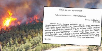 125 kişilik ‘Yangın Hazır Kuvvet Ekibi’ kuruluyor