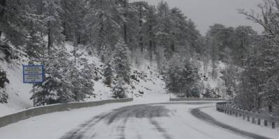 Trodos'a kar yağdı