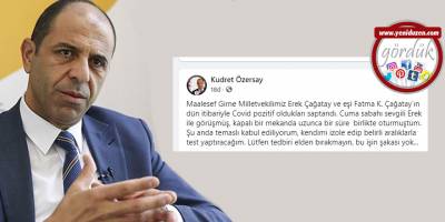 Özersay: Temaslıyım, kendimi izole ettim