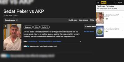 IMDb, Sedat Peker sayfasını yayından kaldırdı
