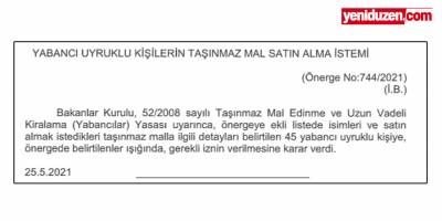 72 yabancıya taşınmaz mal izni