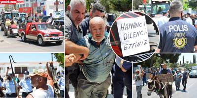 Hayvan üreticileri sokakta