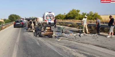 Korkuluklara çarpıp, yan yattı