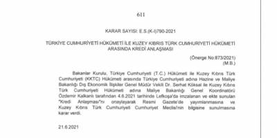 TC-KKTC arasında 500 Milyon dolarlık kredi anlaşması