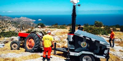 Yangına karşı kullanılacak kamera ve güneş panelleri kuruldu