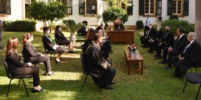 Yeni atanan yargıçlar açık havada yemin etti