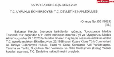 Cezaevinde bulunan Ersoy, Türkiye’ye iade ediliyor