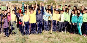 Öğrenciler Yeşilırmakta fidan dikti