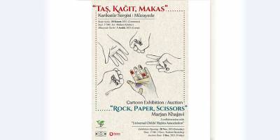 Rüstem Kitabevi’nde “taş, kağı, makas” karikatür sergisi