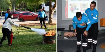 DAÜ Turizm Fakültesi’nde ilk yardım, acil durumlara müdahale ve yangınla mücadele eğitimi verildi