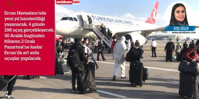 Ercan’da yeni yıl yoğunluğu:  4 günde 296 uçuş
