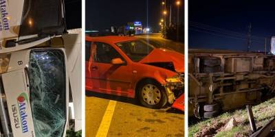 171 mlgr alkolle yol kenarındaki araca çarptı, devrildi