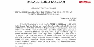 Sosyal Sigortalar’a yeni borç:    Maaş ödemesi için  70 milyon TL borçlanma!