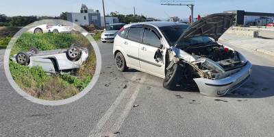 Yoldan çıkarak takla attı, 1 yaralı