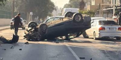 Gönyeli'de korkutan kaza