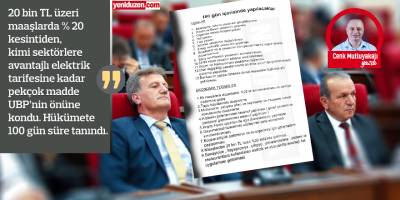 İşte DP ve YDP'nin UBP'ye sunduğu "100 Günlük Şartname"