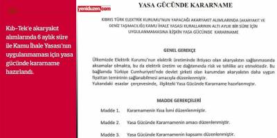 Kıb-Tek’e  "ihalesiz  yakıt alımı" kararnamesi