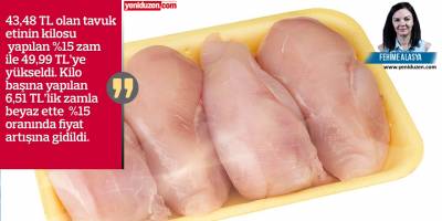 Tavuk etinde %15 zam