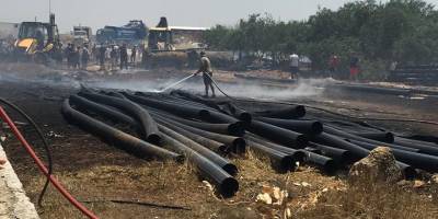 Yeniboğaziçi’nde yangın: Belediyeye ait su boruları yandı