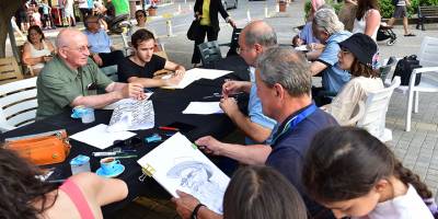 Misafir karikatürcüler portre çalıştı