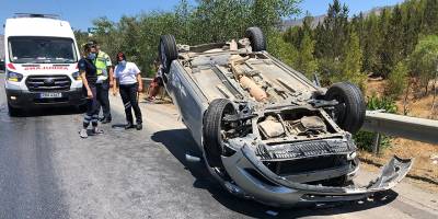 Girne-Lefkoşa ana yolunda kaza... 1 hafif yaralı