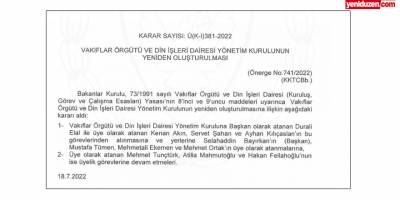 Vakıflar Örgütü’ne atamalar